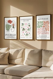 Wallity Artvmodel3-Kahve Conjunto de 3 Pinturas Decorativas Enmarcadas